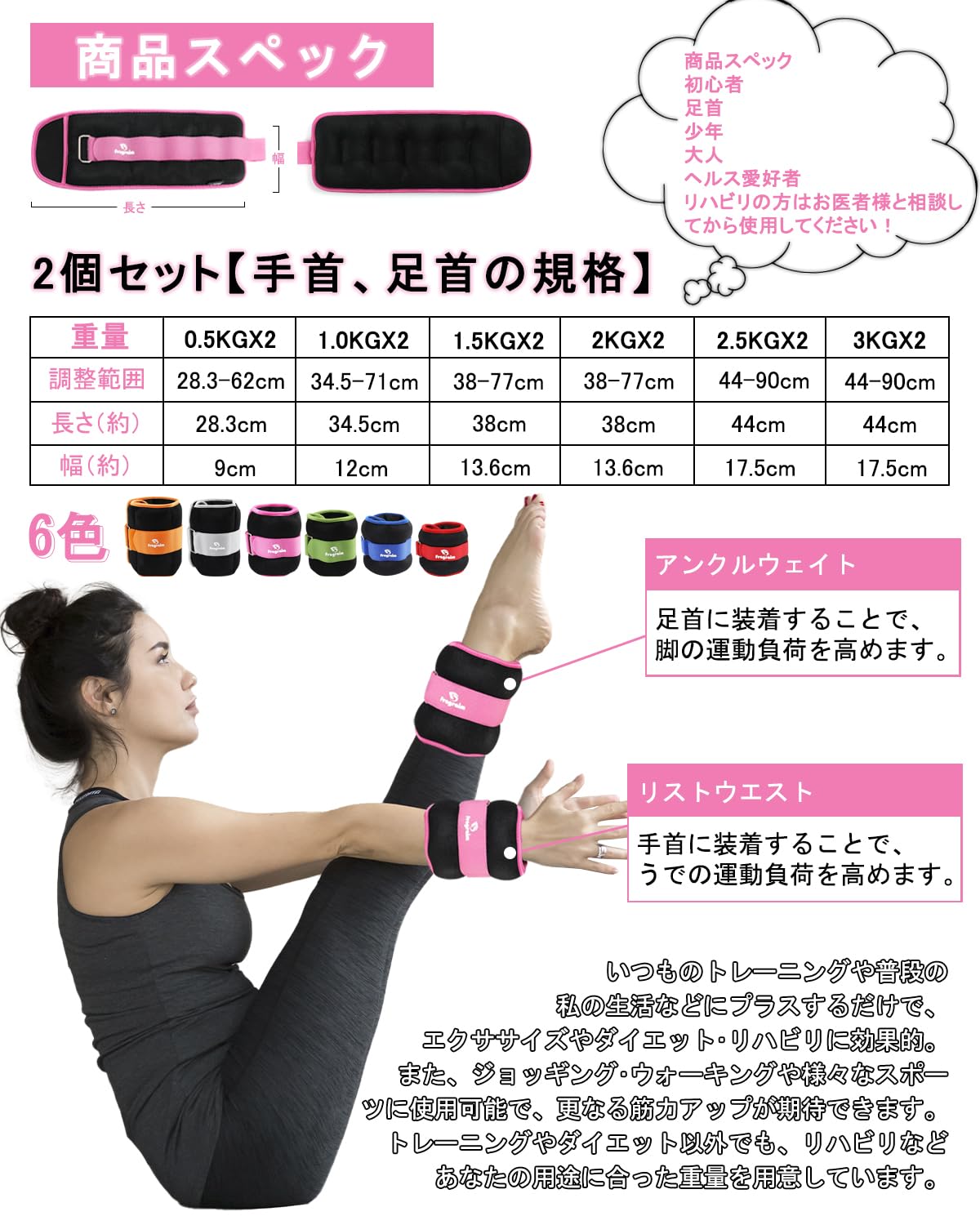 Amazon.co.jp: Fragraim アンクルウェイト 足首 手首 重り おもり 筋